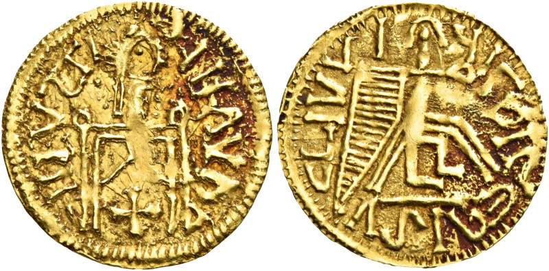 Leovigild, circa 569 – 586.   Tremissis circa 569-586, AV 1.291 g. (SG17.65, Au ...