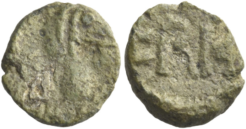 Leovigild with mint Names. Hermenegild, 579 – 584.   Bronze, without mint name (...