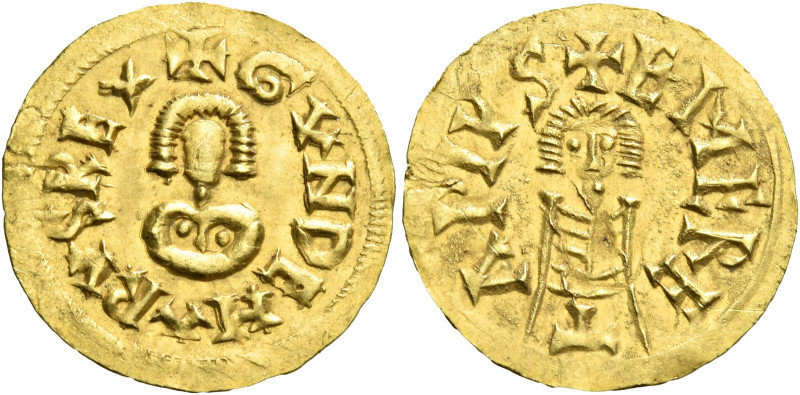 Gundemar, 609 – 612. Lusitania, Emerita.   Tremissis circa 609-612, AV 1.497 g. ...