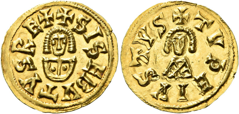 Sisebut, 612 – 621. Tude.   Tremissis circa 612-621, AV 1.544 g. (SG 15.00, Au 6...