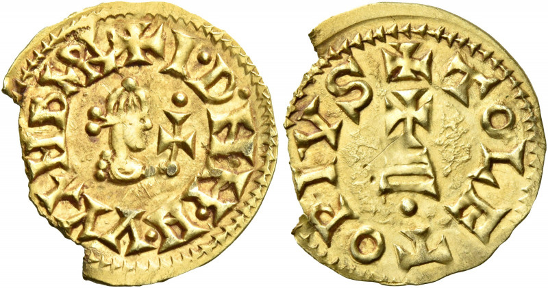 Wamba, 672 – 680. Carthaginensis, Toleto.   Tremissis circa 672-680, AV 1.412 g....