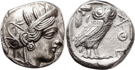 ATHENS , Tet, 449-413 BC, Athena head r/Owl stg r; bought from Heritage attributed as Egyptian local coinage, citing P. Van Alfen, AJN 14, 2002, pl.11...