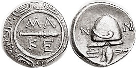 MACEDON , Autonomous, 187-168 BC, Tetrobol, MAKE around club in center of shield...