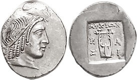 MASIKYTES , Lycian League Hemidrachm, c. 48-20 BC, Apollo head r/Lyre, M-A/Sigma...