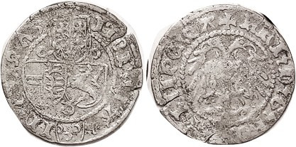 AUSTRIA , Steiermark, Friedrich III, Ar 1/2 Groschen, Graz, dated 1473 , 22 mm, ...