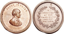 USA, Medalet, 1859, Copper, 22 mm, thick, PATER PATRIAE, Washington bust r/lgnd in wreath, Baker-PA/325C; Choice Unc, glittery prooflike luster, reddi...