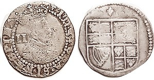 James I, Ar 1/2 Groat, 1st coinage, 1604-05, S2648, mm lis; bust rt/shield, no l...