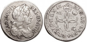 Charles II, Fourpence 1681, Bust r/4 interlocking C's. F+, good metal, nice lt tone. (A GVF sold for $307 , CNG eAuction 11/19; its obv marginally bet...