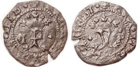 Ferdinand & Isabella, 1469-1504, Billon Blanca, Crowned F/Crowned Y, 16 mm. Seems rare variety with C obv left & P rev rt. F-VF or better, sl crude, d...