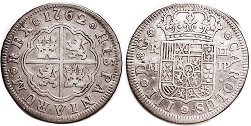 Charles III, 2 Reales, 1762, Madrid-JP, Choice VF, well struck, ltly toned, agai...