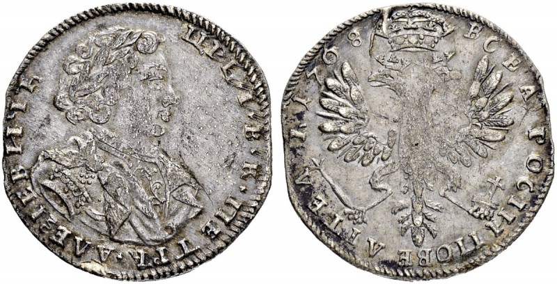 RUSSIA. RUSSIAN EMPIRE. Peter I. 1682-1725. Tynf 1708, Red Mint. 5.24 g. Bitkin ...