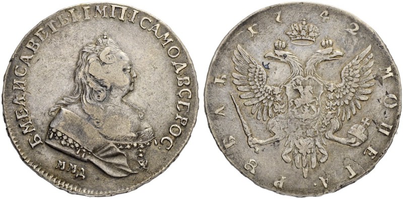 RUSSIA. RUSSIAN EMPIRE. Elizabeth, 1741-1762. Rouble 1742, Red Mint. 25.69 g. Bi...