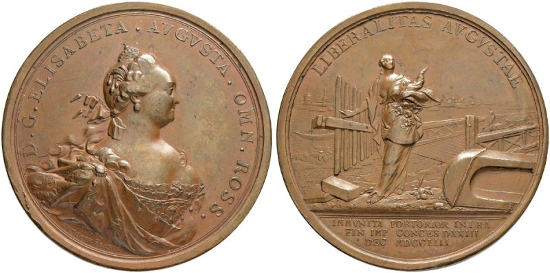 RUSSIA. RUSSIAN EMPIRE. Elizabeth, 1741-1762. Copper commemorative medal ”CANCEL...