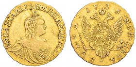 RUSSIA. RUSSIAN EMPIRE. Elizabeth, 1741-1762. Rouble 1756, Red Mint. 1.52 g. Bitkin 60 (R). Very fine.
Рубль 1756, Красный МД. 1.52 г. Биткин 60 (R)....
