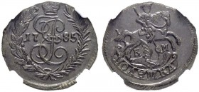 RUSSIA. RUSSIAN EMPIRE. Catherine II. 1762-1796. Polushka 1785, Suzun Mint, KM. Bitkin 841 (R). Rare. 3 roubles acc. To Iljin. 2.5 roubles acc. To Pet...