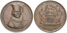 RUSSIA. RUSSIAN EMPIRE. Paul I. 1796-1801. Copper medal ”COUNT A. V. SUVOROV, 1799”. 27.52 g. 38 mm. Diakov 248.2 (R2). Rare. In an old broken box. Ni...