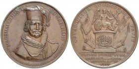 RUSSIA. RUSSIAN EMPIRE. Paul I. 1796-1801. Copper medal ”COUNT A. V. SUVOROV, 1799”. 27.63 g. 38 mm. Diakov 248.2 (R2). Rare. Mount marks. About uncir...