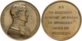 RUSSIA. RUSSIAN EMPIRE. Nicholas I. 1825-1855. Copy of a medal ”Coronation of Nicholas I”, 1826. 58.17 g, 51 mm. To Diakov 446.10 (R1). Cleaned. Very ...
