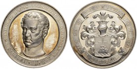 RUSSIA. RUSSIAN EMPIRE. Nicholas I. 1825-1855. Silver medal 1851. For Jakob Reichel upon the opening of the New Hermitage. Dies by C. Pfeuffer. Head o...