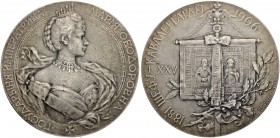 RUSSIA. RUSSIAN EMPIRE. Nicholas II. 1894-1917. Medal ”25th ANNIVERSARY OF APPOINTMENT OF EMPRESS MARIA FEODOROVNA AS CHIEF OF L.-G. CAVALRY GUARD”, 1...