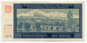 Bohemia & Moravia 100 Korun 1940 (ND)
P# 6a; AUNC