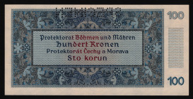 Bohemia & Moravia 100 Korun 1940 (ND) Specimen
P# 6s; UNC