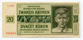 Bohemia & Moravia 20 Korun 1944
P# 9; XF