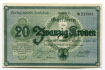 Czechoslovakia Karlsbad 20 Kronen 1918 (1919)
Notgeld; #227808; UNC