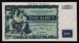 Czechoslovakia 1000 Korun 1934 Specimen
P# 26a; UNC