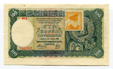 Czechoslovakia 100 Korun 1940 (1945) Specimen Adhesive Stamp
P# 51s