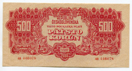 Czechoslovakia 500 Korun 1944 Specimen
P# 49s; UNC