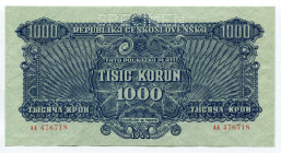 Czechoslovakia 1000 Korun 1944 Specimen
P# 50s; # AA 476718; UNC