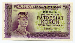 Czechoslovakia 50 Korun 1945 (ND)
P# 62a; UNC