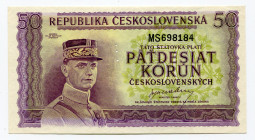 Czechoslovakia 50 Korun 1945 (ND) Specimen
P# 62s; UNC-