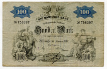 Germany - Empire Baden 100 Mark 1907
P# 906