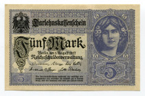 Germany - Empire 5 Mark 1917
P# 56b; UNC