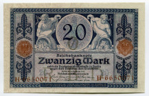 Germany - Empire 20 Mark 1915
P# 63; UNC