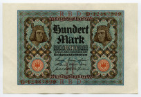 Germany - Weimar Republic 100 Mark 1920
P# 69b; UNC
