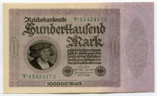 Germany - Weimar Republic 100000 Mark 1923
P# 83a; № T-11424173; UNC; Large Banknote