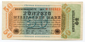 Germany - Weimar Republic 50 Milliarden Mark 1923
P# 119a; AUNC