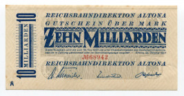 Germany - Weimar Republic 10 Milliarden Mark 1923
P# S1120; Regional Railroad Office Altona