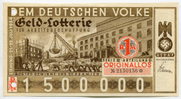 Germany - Third Reich Lottery Ticket 1 Reichsmark 1934
# 2130136; UNC