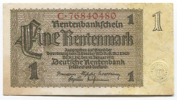 Germany - Third Reich 1 Rentenmark 1937
P# 173b; # C76840480; AUNC