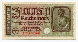 Germany - Third Reich 20 Reichsmark 1940 - 1945 (ND)
P# R139; XF+