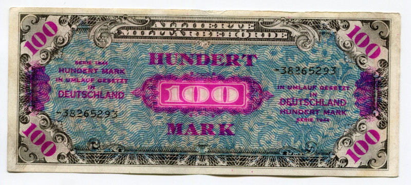 Germany - Third Reich 100 Mark 1944 Allied Occupation
P# 197d; VF
