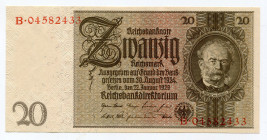 Germany - Third Reich 20 Reichsmark 1945 (1929)
P# 181b; AUNC