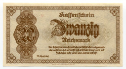 Germany - Third Reich 20 Reichsmark 1945
P# 187; UNC