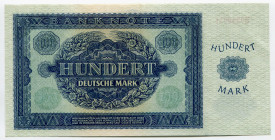 Germany - DDR 100 Deutsche Mark 1948
P# 15a; # E0559051; Deutsche Notenbank 1948 Issue; UNC