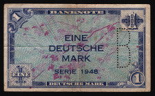 Germany - FRG 1 Mark 1948 Perforated B
P# 2c; F-VF