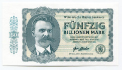 Germany - FRG 50 Billionen Mark 2019 Specimen
Fantasy Banknote; Limited Edition; Made by Matej Gábriš; BUNC